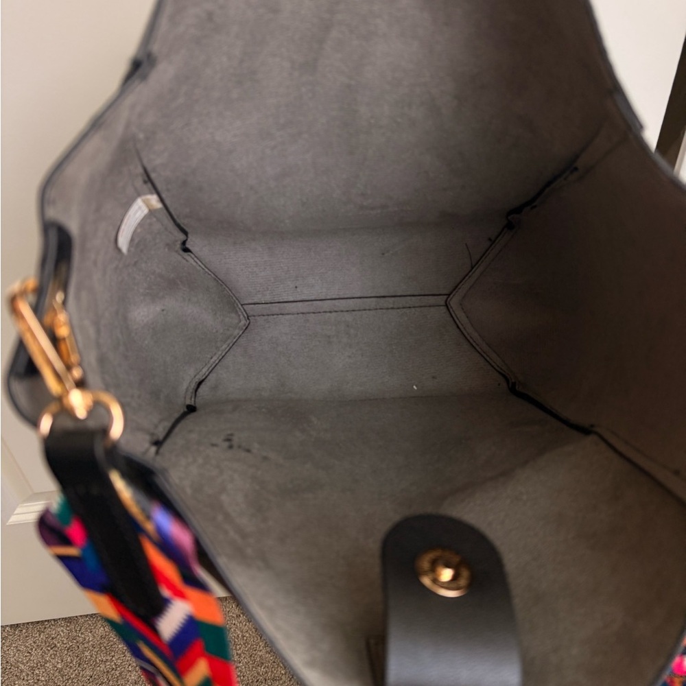 MERSI Black Tote Bag with Colorful Strap - Picture 2 of 5